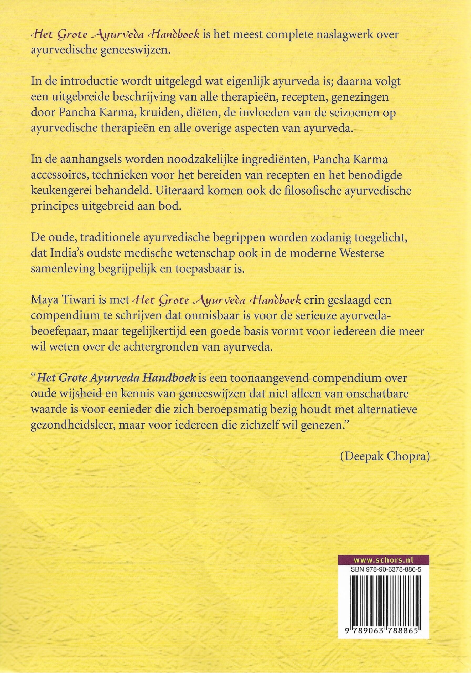 Boekomslag Het Grote Ayurveda Handboek - Maya Tiwari