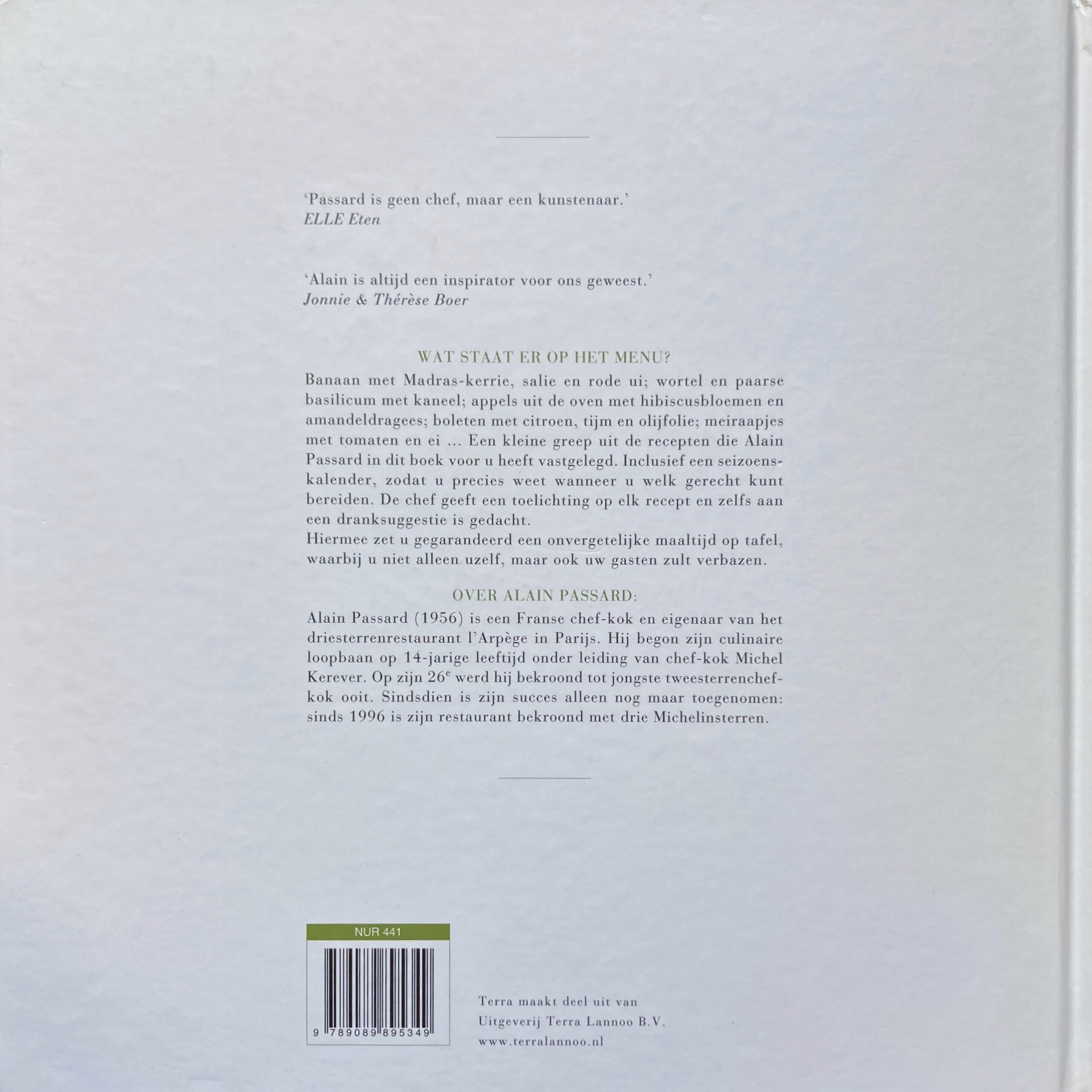 Boekomslag Recepten van Alain Passard - Alain Passard